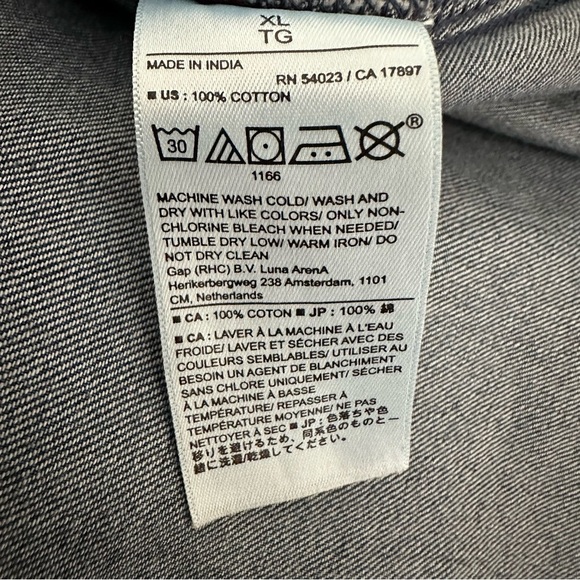 BANANA REPUBLIC Denim Tuxedo Shirt Long Sleeve Button Up Western Casual Size XL - Picture 9 of 13